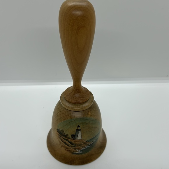 Other - VINTAGE DECORATIVE WOOD BELL WITH CLAPPER LIGHTHOUSE DESIGNED